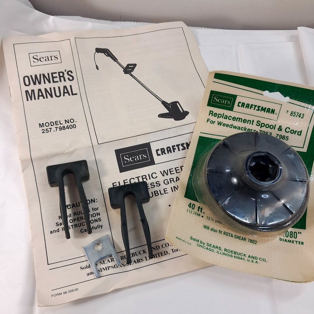 Sears Craftsman Weedwacker 1699 wrench‎ 257.798400 Manual spool & cord 85743